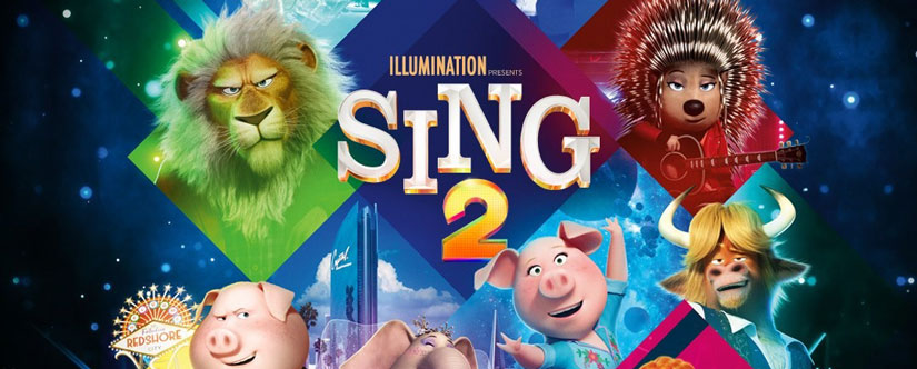 Title Sing 2 surrounded by animated animals
