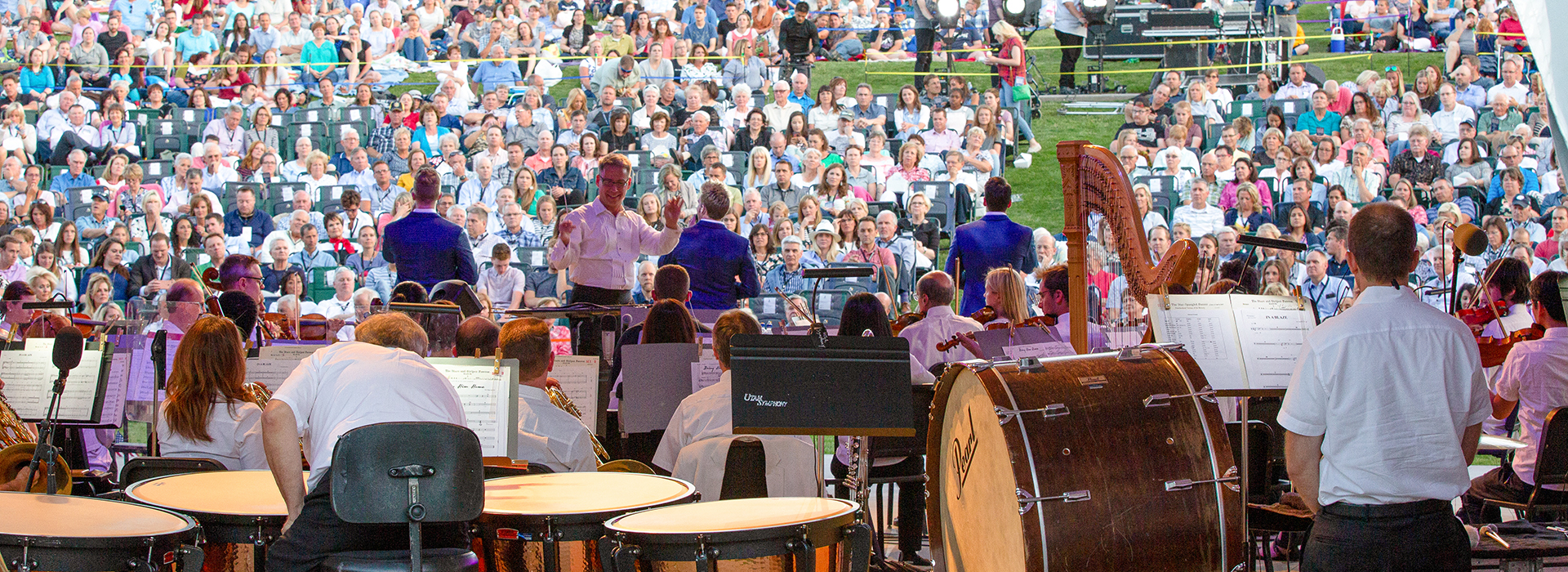 Symphony conductor mid conducting