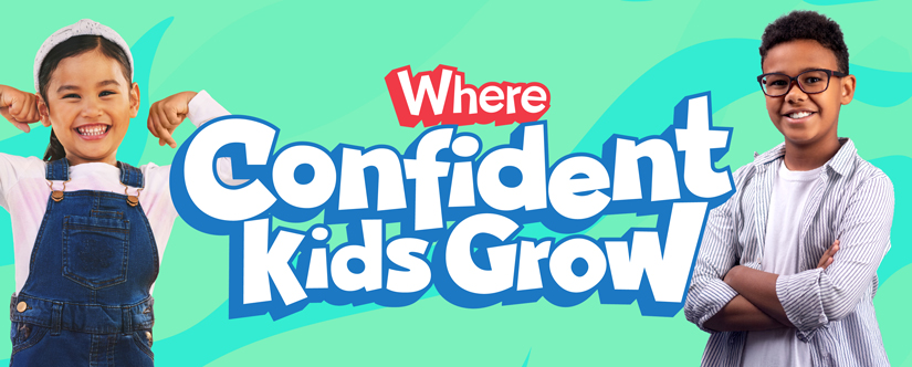 images of smiling kids next to words where confident kids grow
