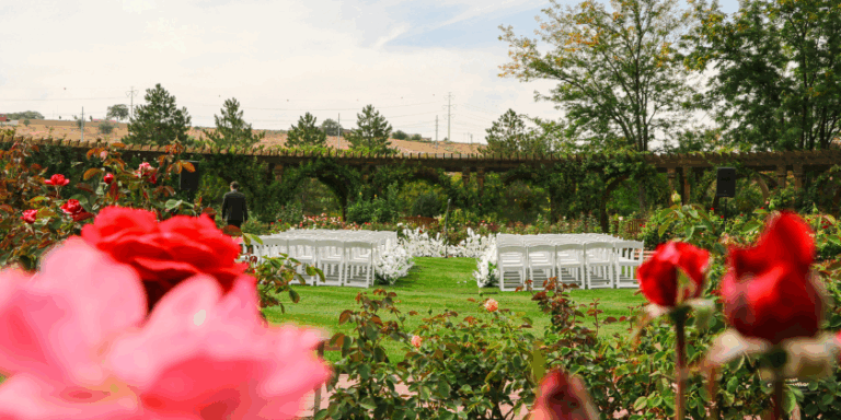 Celebrate your love in a fairytale garden – reserve the Rose Garden for your wedding.